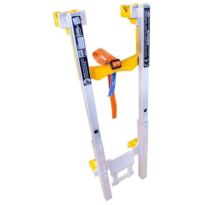 Adaptateur de fixation panier de travail Premium en argent et jaune avec sangle orange, fabricant non visible