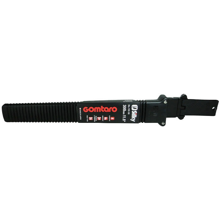 Gomtaro 300 Holster by Silky, étui en plastique noir avec surface cannelée et inscription rouge « Gomtaro » sur une étiquette noire