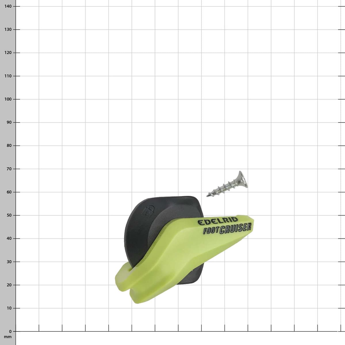 Levier de verrouillage Foot Cruiser L en vert clair avec corps de base noir et une vis à côté
