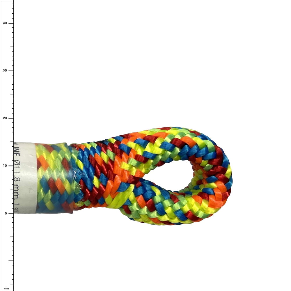 drenaLINE Charity spLIFE boucle de corde tressée colorée de couleur rouge, bleu, jaune, vert et orange