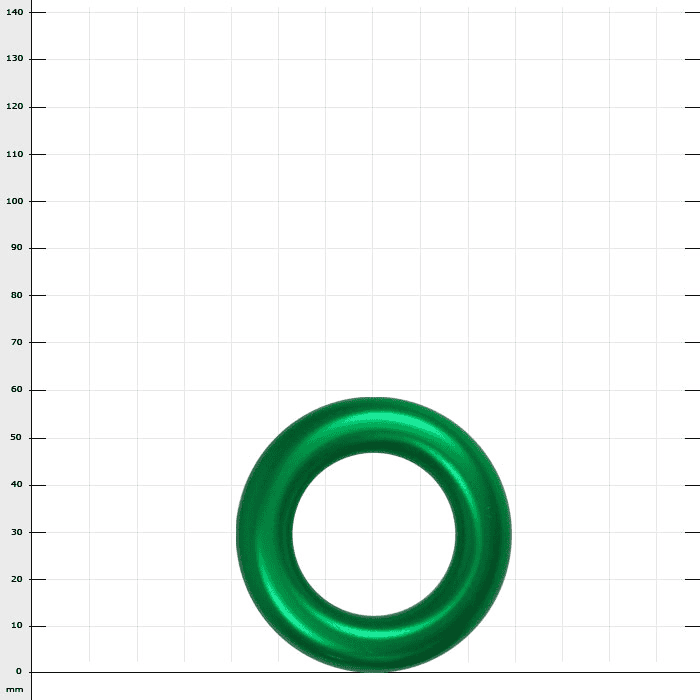 Aluring 34 anneau rond vert en aluminium sans fabricant visible