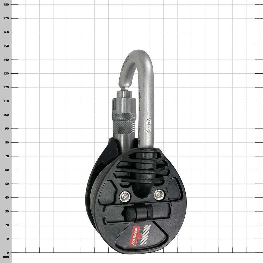 Snatchet 65, moulinet noir et argent avec mousqueton, fabricant Harken, type Snatchet 65