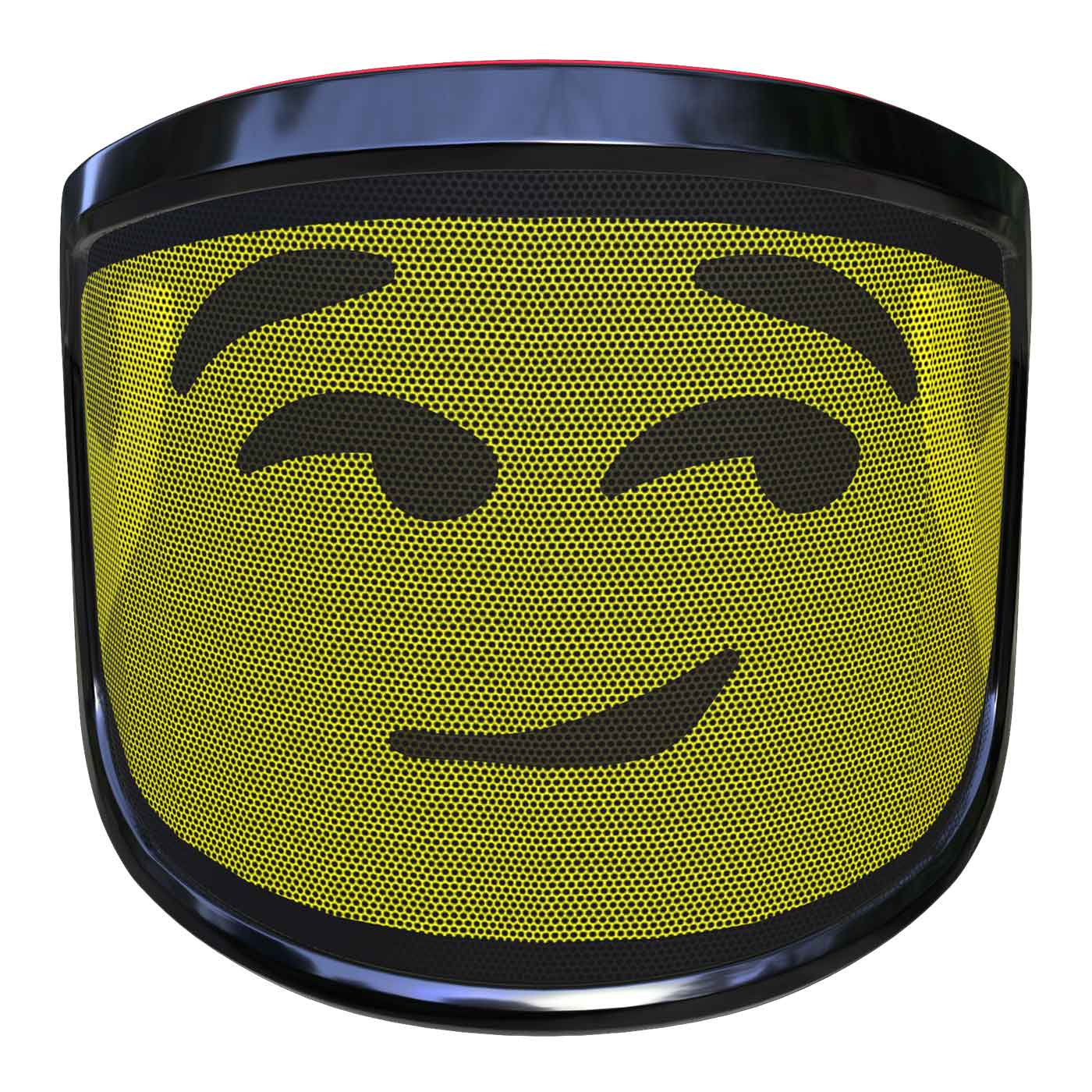 Visière PROTOS® Arbormoji avec cadran jaune et motif smiley clignotant noir, monture noire