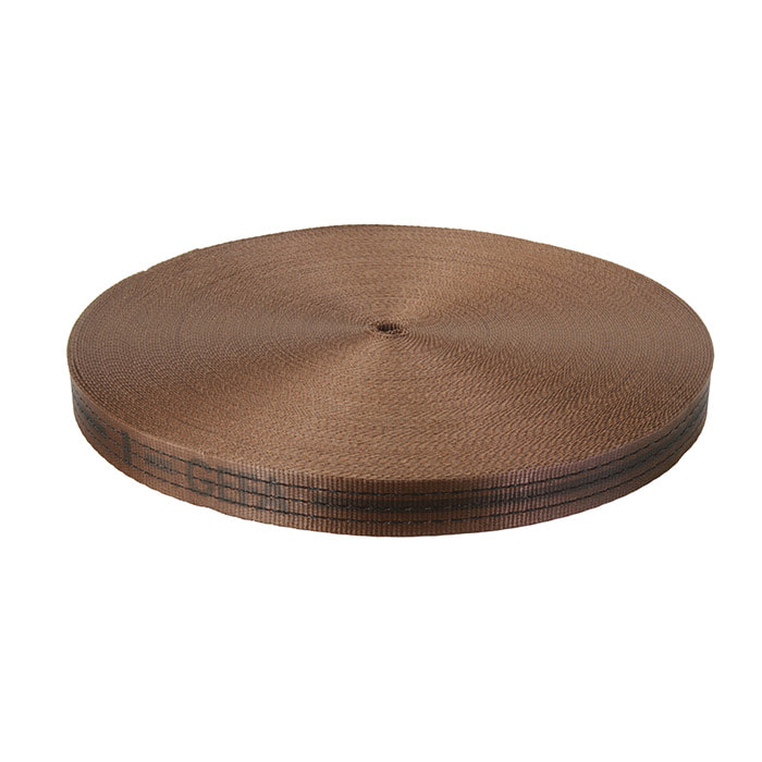 Sangle GEFA 4T sangle ronde ronde enroulée marron extensible, sous un angle différent