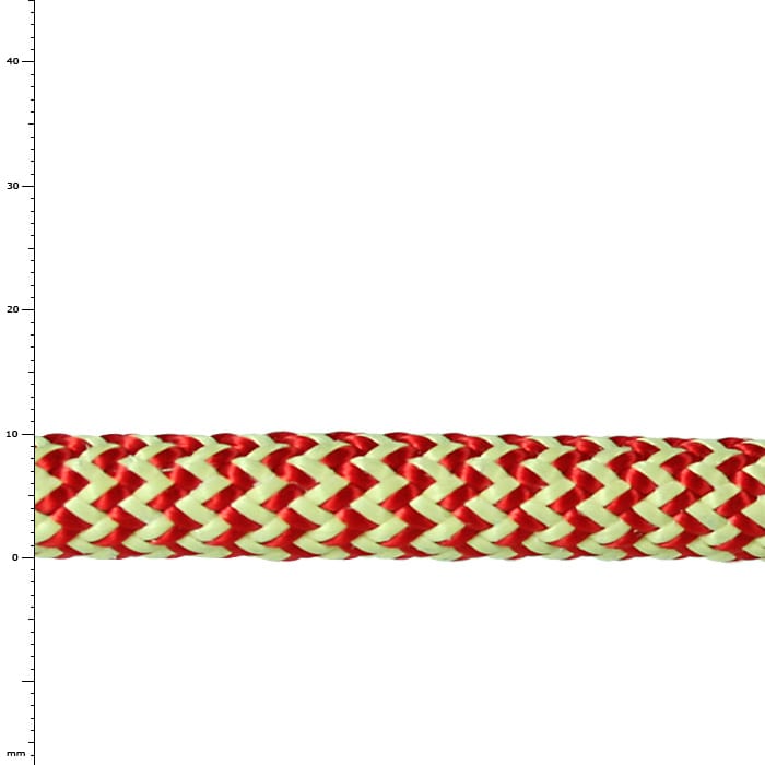 Corde Ocean 10 avec motif zigzag rouge et blanc sur fond blanc