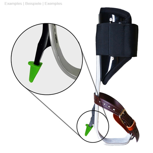 Gaff Guard magnétique, vert, en plastique, attaché à une béquille