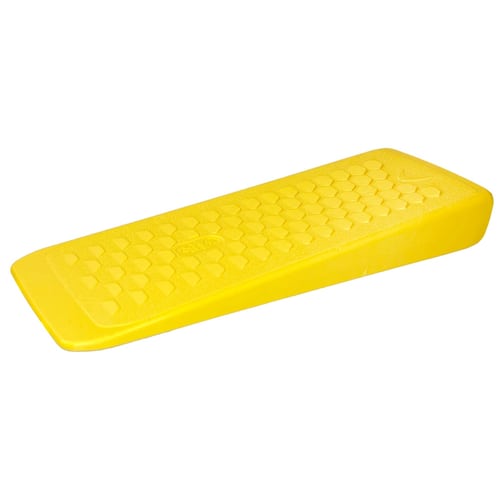 Cale d’abattage PROTOS® jaune inclinée par le haut avec structure hexagonale en surface