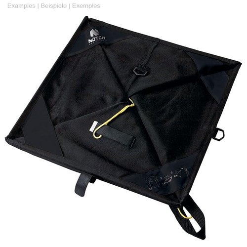 Pro Folding Cube de Notch, cube pliable noir avec crochet et boucles jaunes à l’intérieur