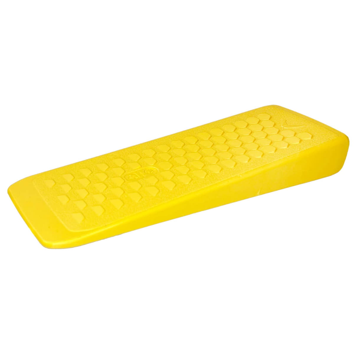 Cale d’abattage PROTOS® jaune inclinée par le haut avec structure hexagonale en surface