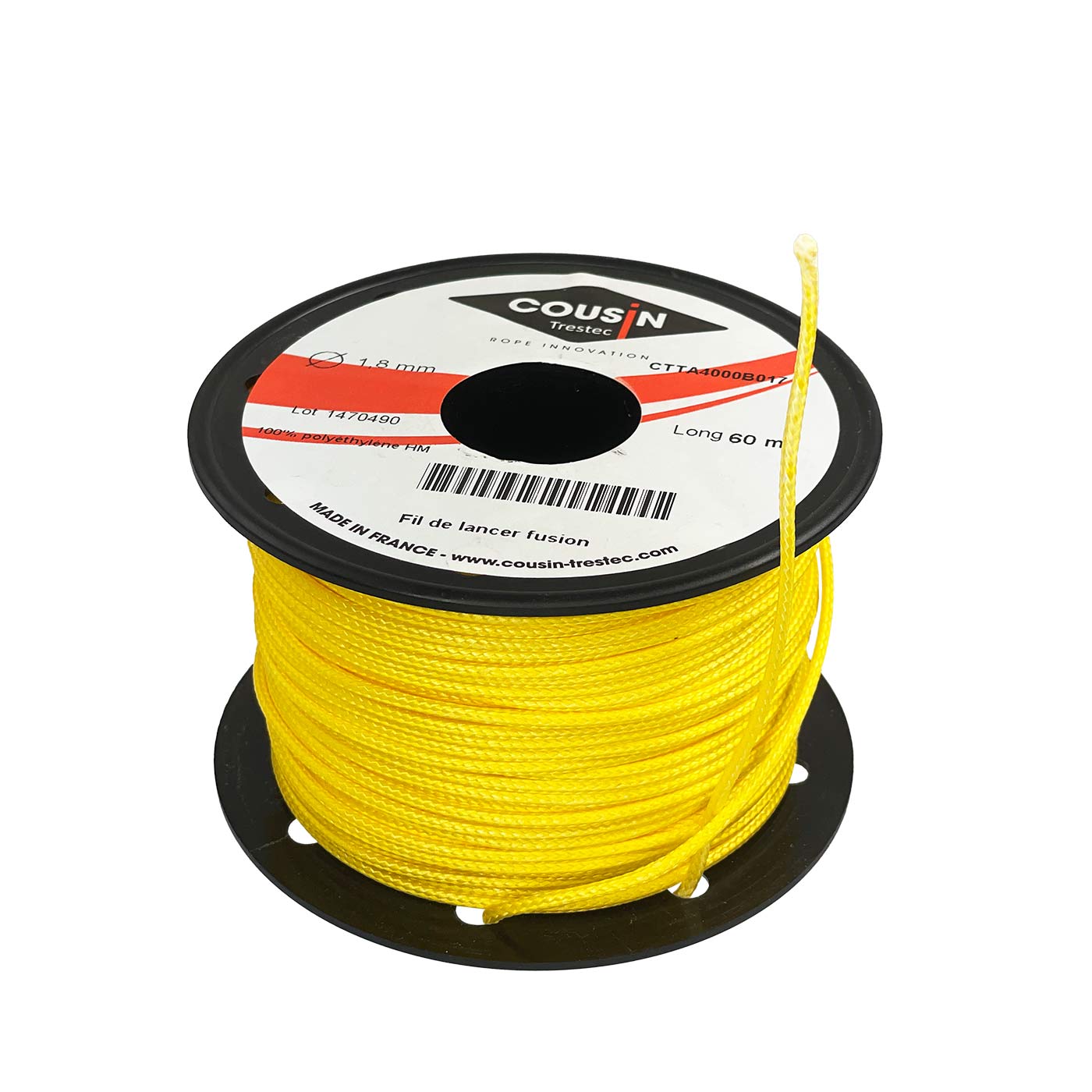 Topline Fusion Cordon Jaune sur Bobine Noire avec Autocollant par Cousin Trestec