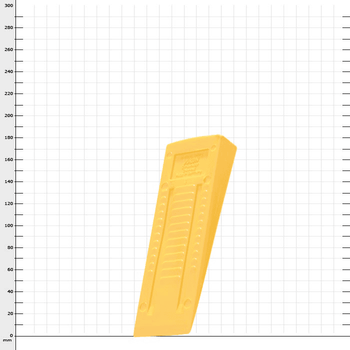 Cale en plastique Yukon jaune, rectangulaire avec rainures et points en relief