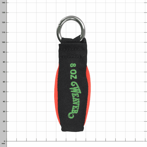 Balle, poids 8 OZ, noir et rouge avec texte vert et anneau métallique sur le dessus