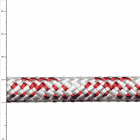 Corde Patron Plus en blanc avec rayures rouges, gros plan sur le tressage