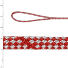 Sirius Bull Rope 12 S, corde tressée rouge et blanche avec boucle à l’extrémité