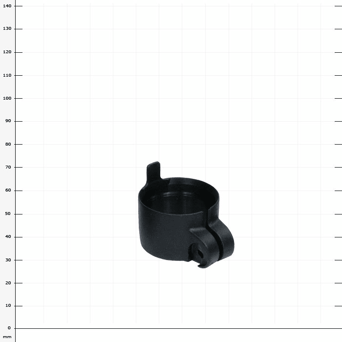 Ergo Silver Clamp M, pince en plastique noir avec une petite languette et une ouverture pour le serrage