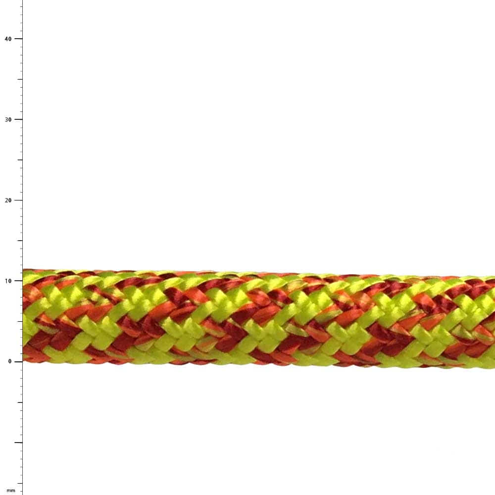 Squir V2 Corde Jaune En Jaune Et Rouge, Gros Plan De La Structure Tressée