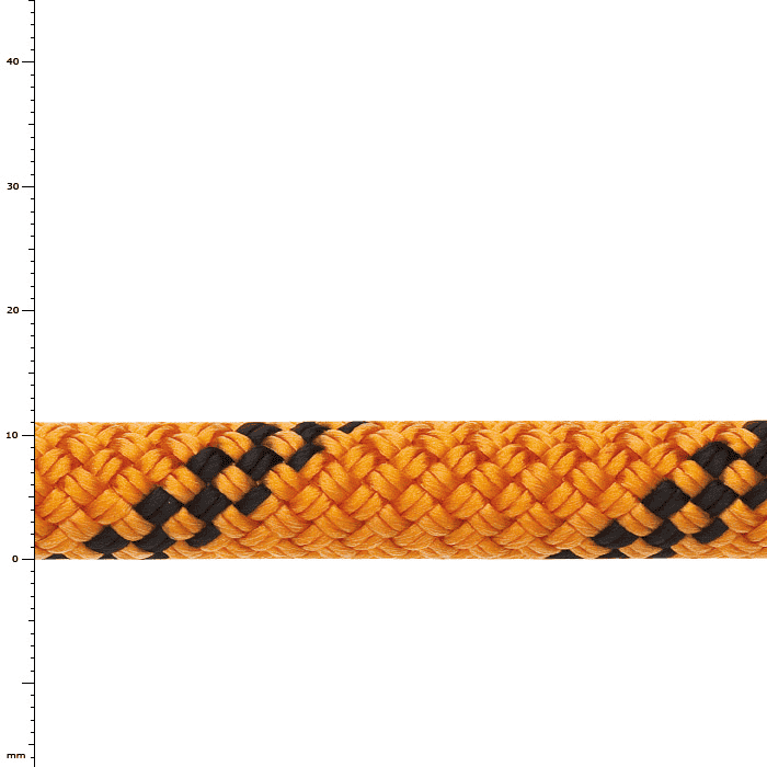 Corde Powerstatic II en orange avec motifs noirs sur fond blanc