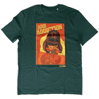 T-shirt Arb Addiction en vert foncé avec une grande impression colorée d’une femme sur le devant et le texte « ARB ADDICTION »