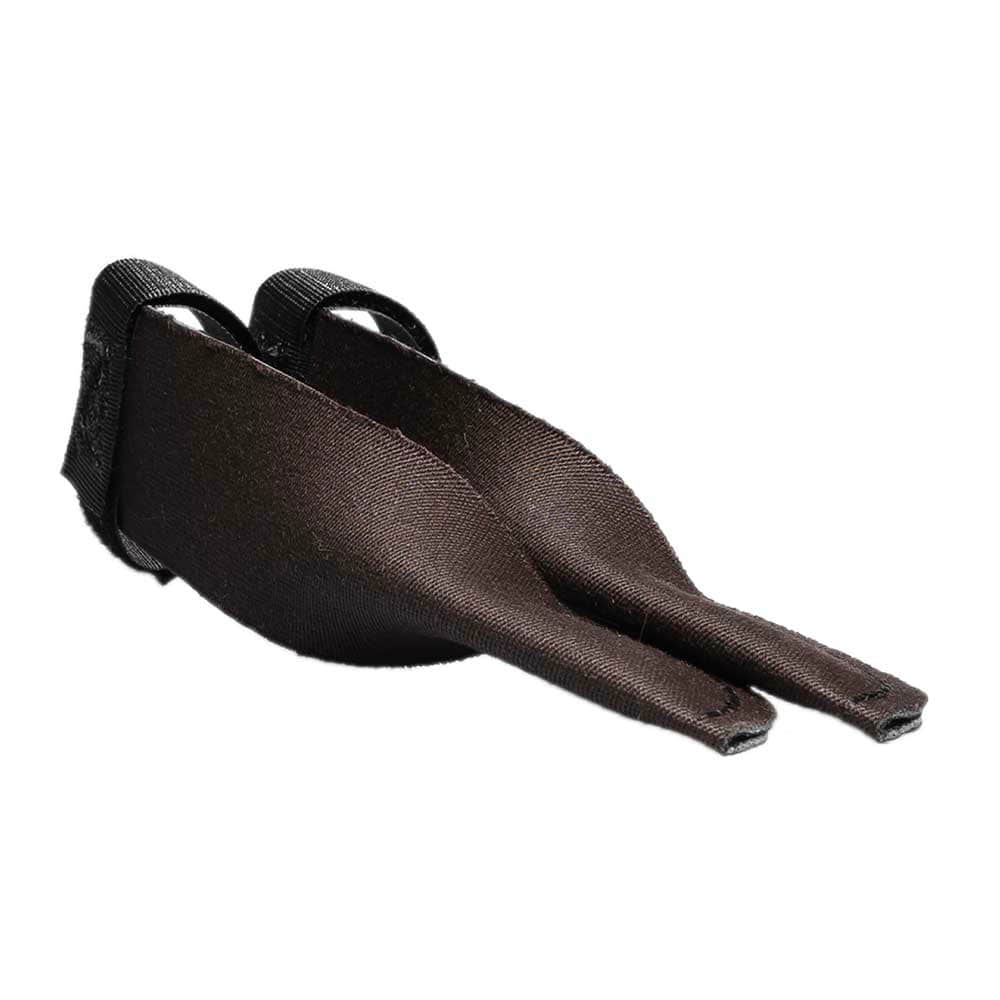 Protège-épines de chardon en marron et noir, en tissu avec velcro, deux pièces d’une perspective différente
