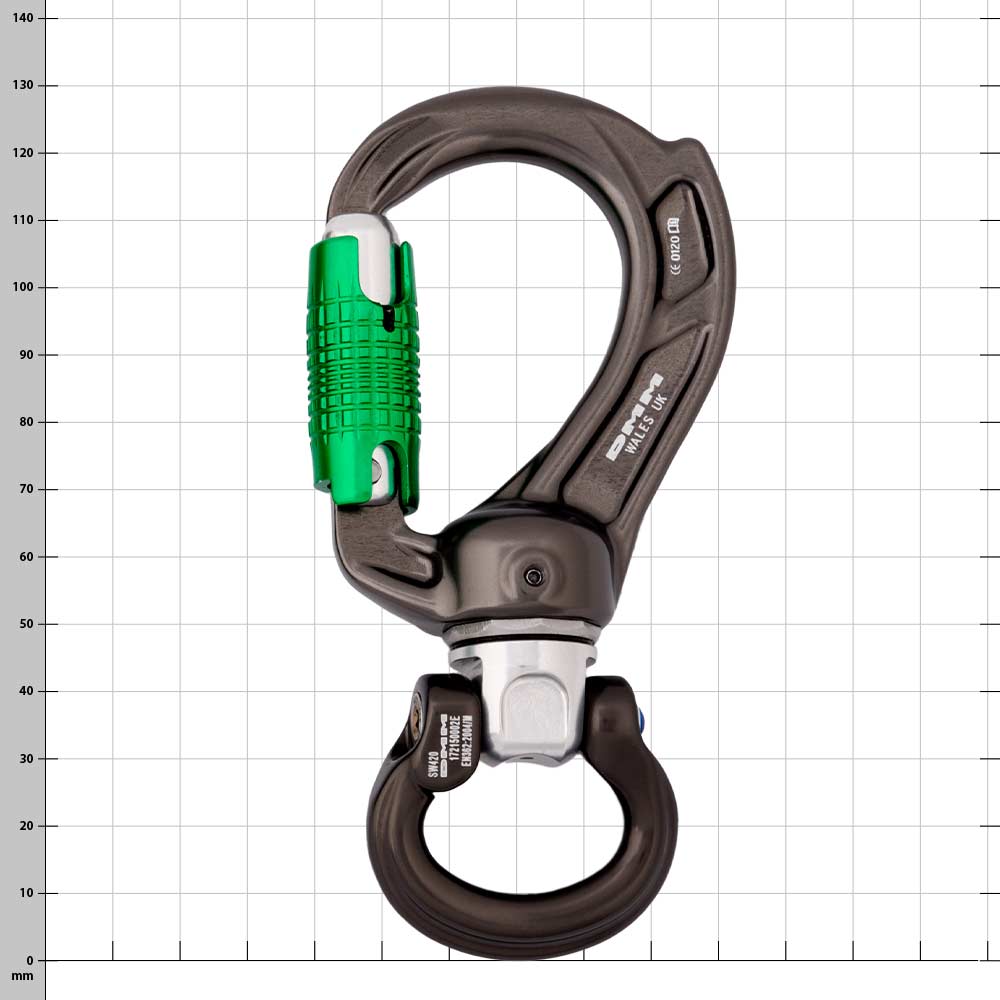 Director Swivel Boss Bow Mousqueton avec fermoir vert et émerillon noir, titre visible