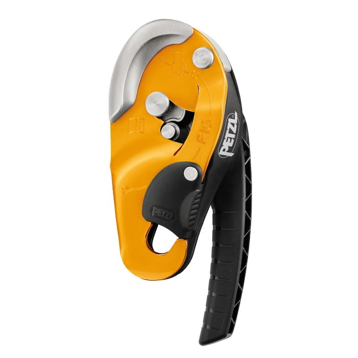 Petzl Rescue Rig Assureur statique jaune-noir avec poignée noire