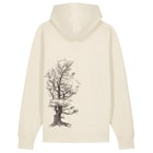 Sweat à capuche Zip Tree Stone Tree en blanc crème avec capuche et grand imprimé d’arbre dans le dos