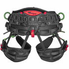 treeMOTION Essential X Harnais d’accrobranche de Teufelberger en noir avec détails rouges et anneaux métalliques verts, vue arrière