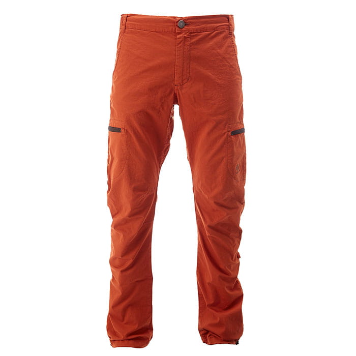 Pantalon cargo Heavy en orange, pantalon droit avec deux poches latérales et fermeture boutonnée