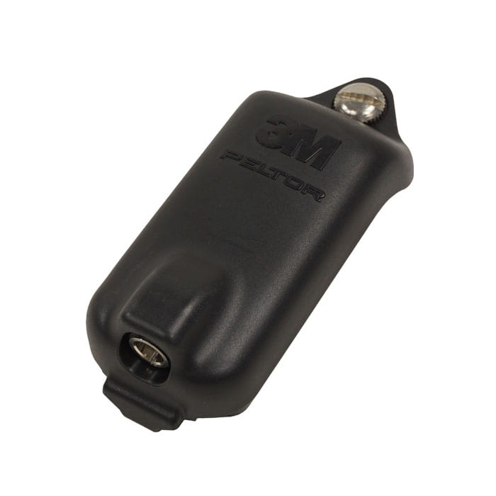 Batterie Lite Com ACK053 de 3M Peltor de couleur noire avec vis visible et ouverture du port