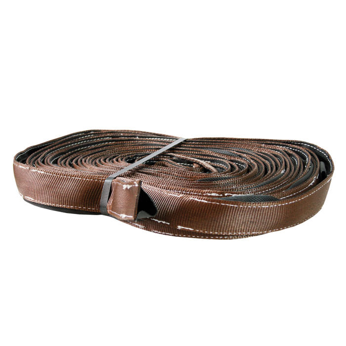 Gefaprotect 50 ruban plat enroulé marron fixé avec du ruban adhésif en plastique gris