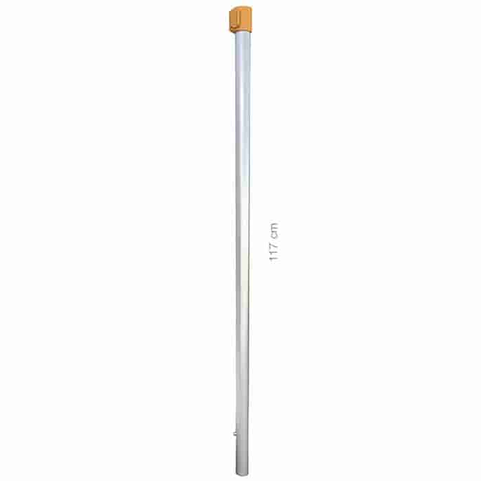 Tige Longboy au milieu, longue tige argentée à extrémité orange, 117 cm de long