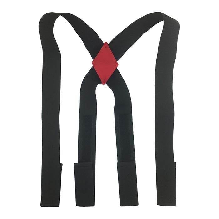 Bretelles Climb Tech en noir avec croix rouge au milieu
