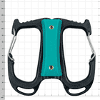 Porte-outils cargo, porte-outils noir et vert avec clips métalliques, vue arrière sur fond blanc avec grille