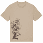 T-Shirt Pin Cembro en beige avec motif d’arbre noir sur le devant