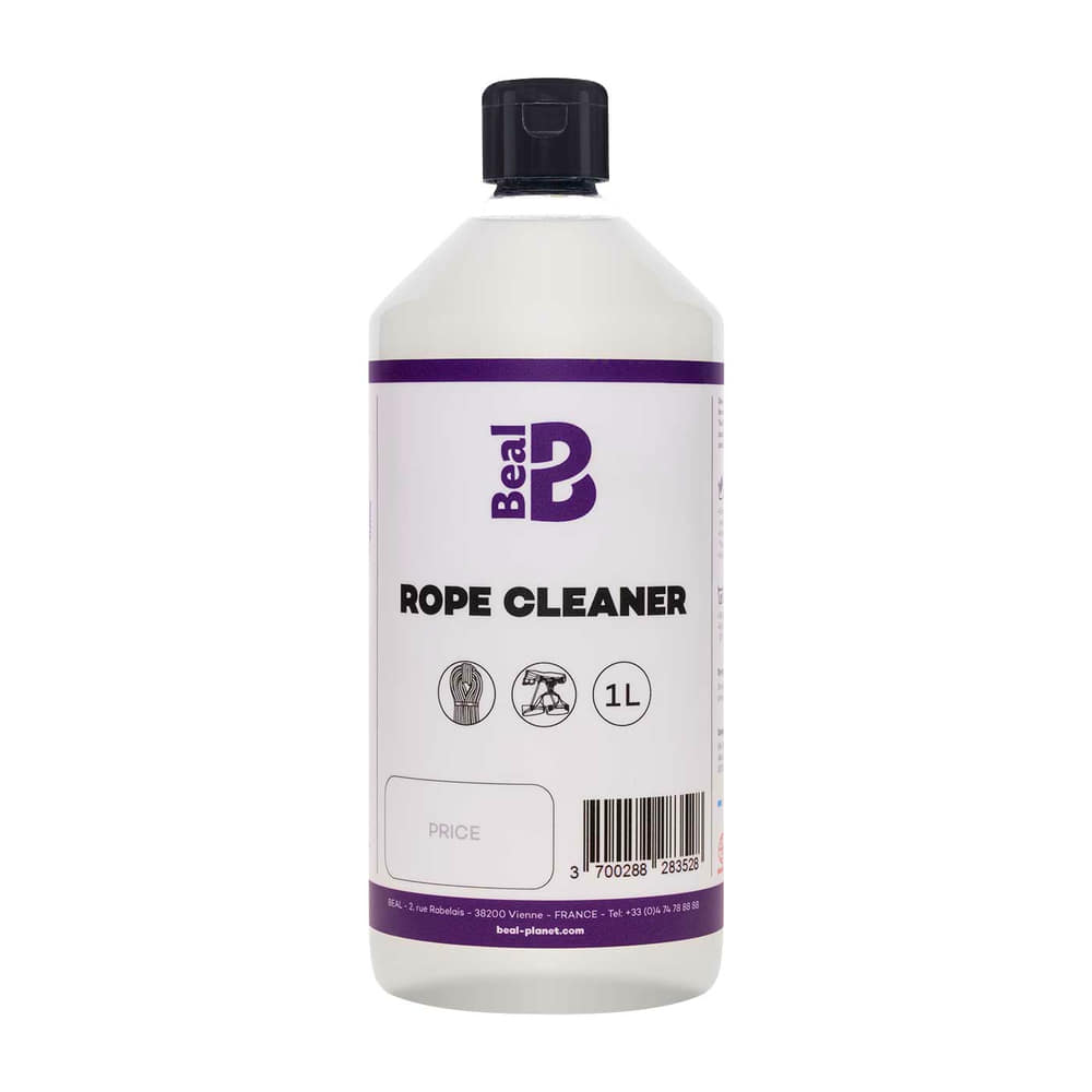 Beal Rope Cleaner bouteille avec bouchon noir et étiquette blanche, capacité de 1 litre