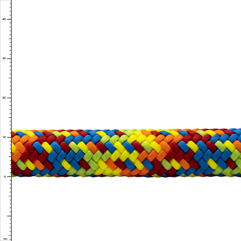 corde tressée colorée drenaLINE Charity avec les couleurs rouge, bleu, jaune, orange et vert