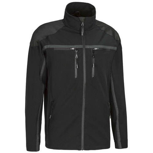 Veste Forest Light en noir avec plusieurs poches zippées et col montant