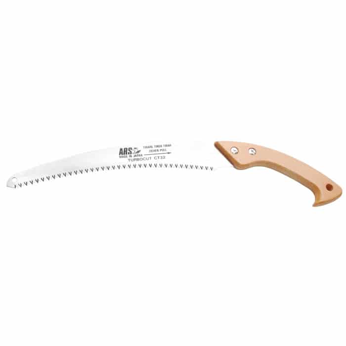 Scie à main originale TurboCut avec lame en métal incurvée et dentelée et manche en bois léger, fabricant ARS, modèle TurboCut CT32
