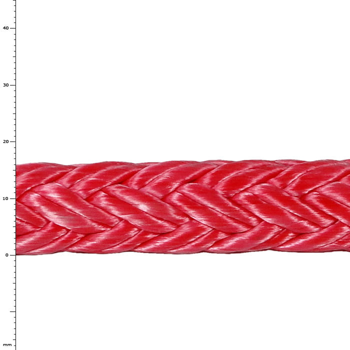 Corde tressée Tenex TEC 16 rouge avec finition brillante