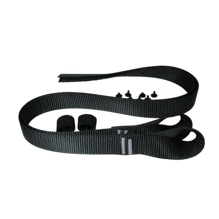 Liaison hanche/jambe treeMOTION par treeMOTION, boucle de sangle noire avec deux petits coussinets en mousse noire et six petites vis noires