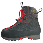 Chaussure d’élagage Xlight en noir avec lacets rouges, vue latérale avec logo du fabricant sur la tige