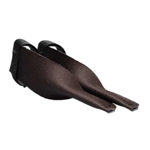 Protège-épines de chardon en marron et noir, en tissu avec velcro, deux pièces d’une perspective différente