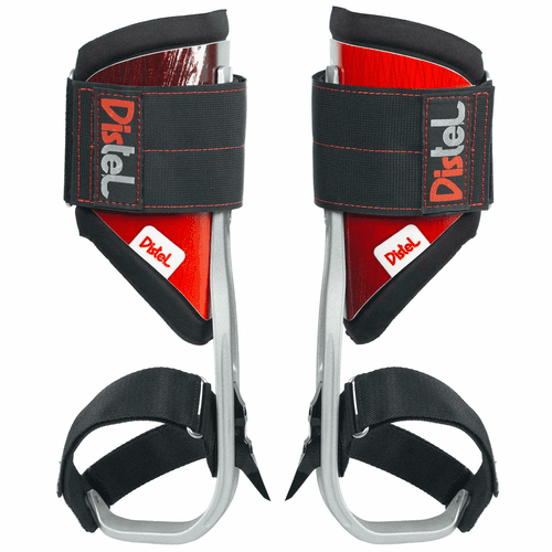 Distel Alu 3.1 Velcro de Distel, deux éperons avec velcro noir et pièces en bois rouge