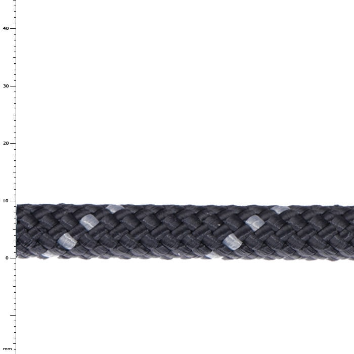 Corde Prusik de couleur noire à pois blancs, corde tressée