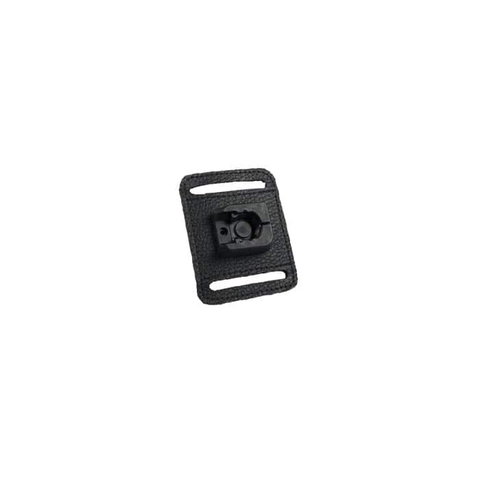 Support de ceinture légère Maclip, support rectangulaire noir avec deux boucles et une fixation centrale en plastique