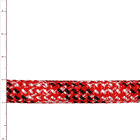Corde d’escalade en python rouge, noir et blanc, vue détaillée du matériau tressé