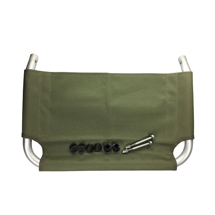 Support de chargement Beach Rolly avec tissu vert et cadre en métal, plus vis et pièces en plastique noir