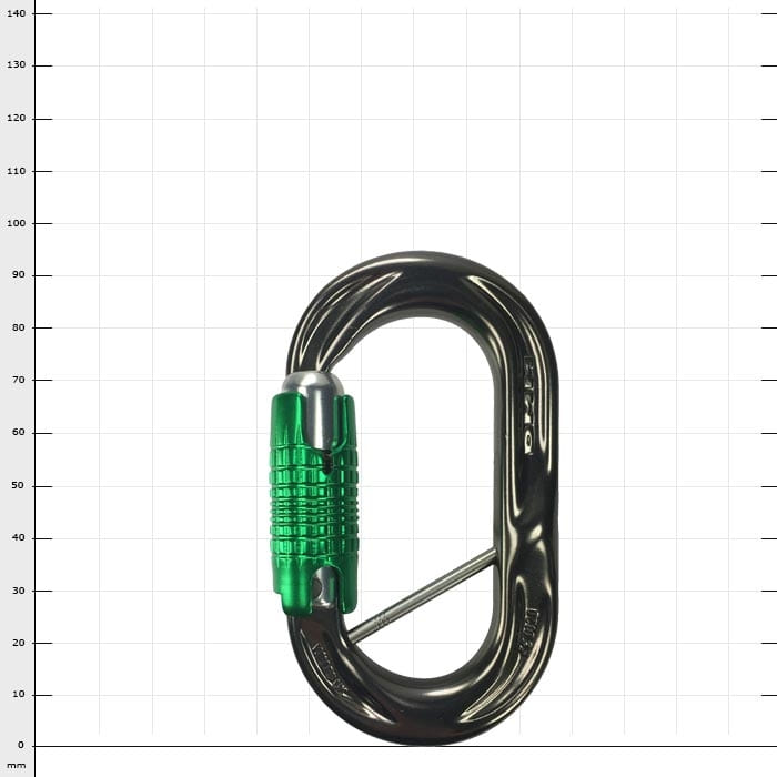 PerfectO Captive Bar Mousqueton avec corps noir et fermoir vert