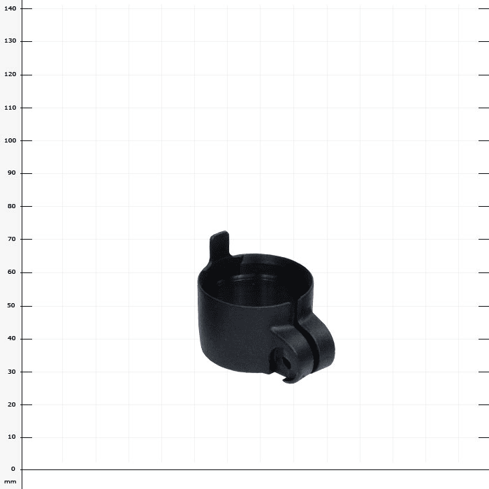 Ergo Silver Clamp M, pince en plastique noir avec une petite languette et une ouverture pour le serrage