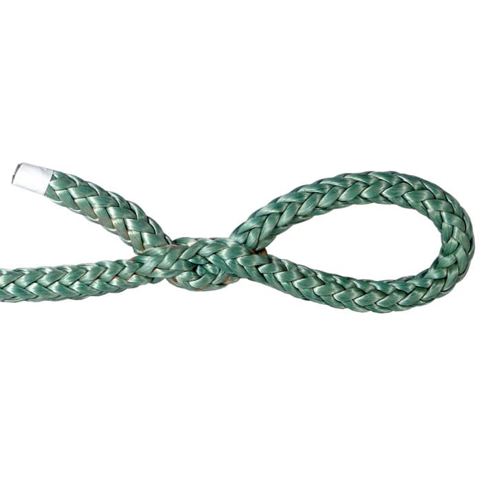 Corde tressée bleu verdâtre Ice Tail avec une boucle et une extrémité scellée